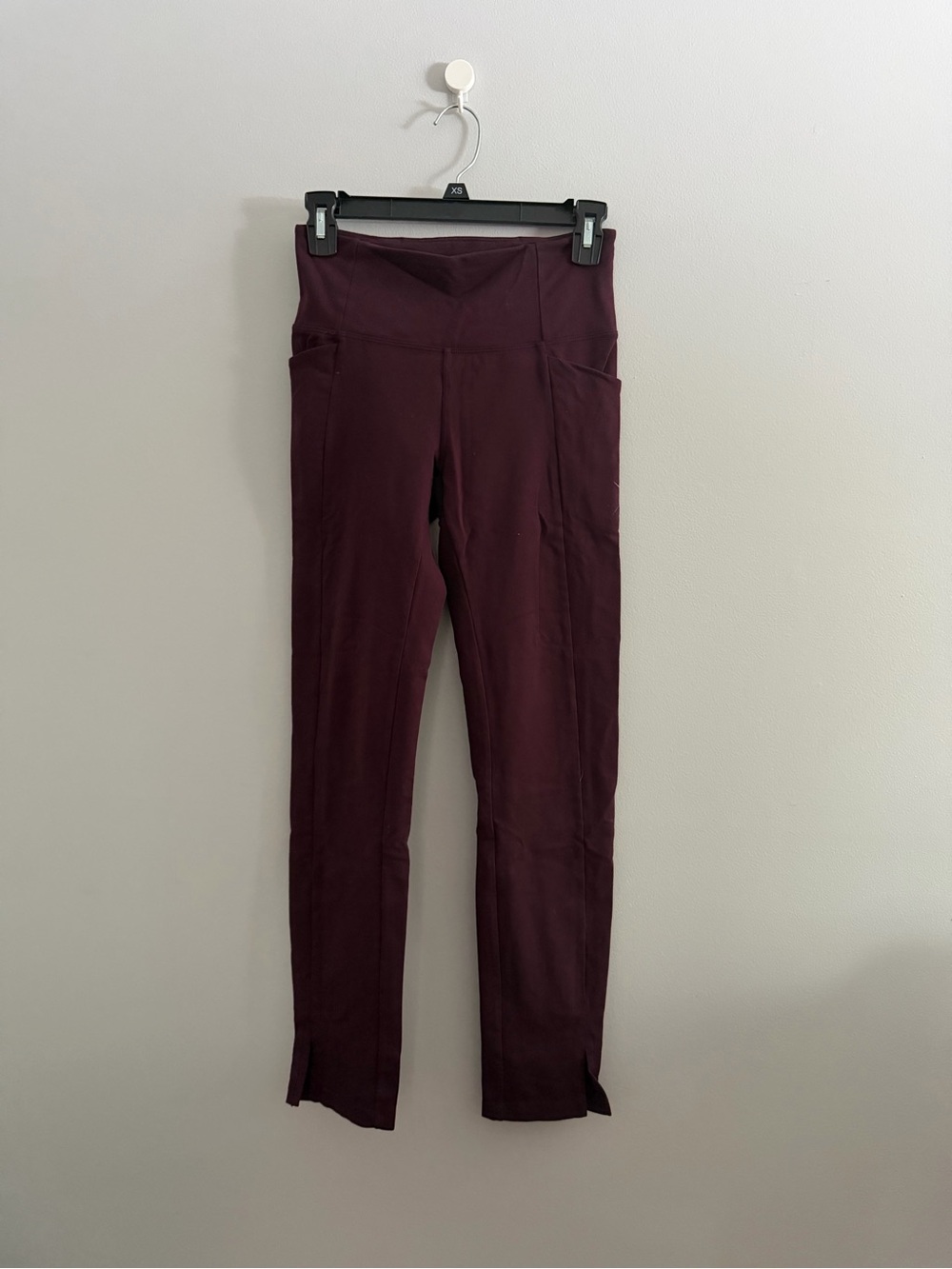 Athleta Deep Burgundy High-Rise Leggings with Side Pockets